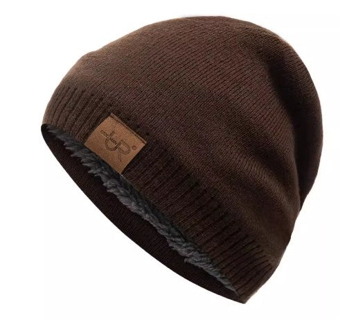 Casual Outdoor Windproof And Warm Fleece-Lined Knitted Earflap Hat