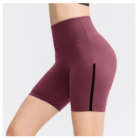 Womens Bare-Look Yoga Double-Sided Brushed Sports Shorts