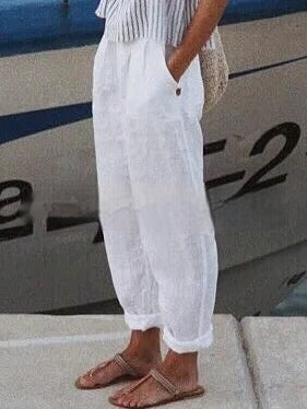 Breathable Retro Versatile High-waisted Cotton-linen Pants