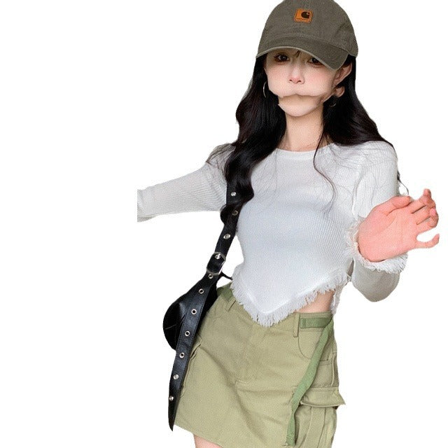 Fashionable Slim-fit Long-sleeve T-shirt Designed Specifically For Trendy Girls