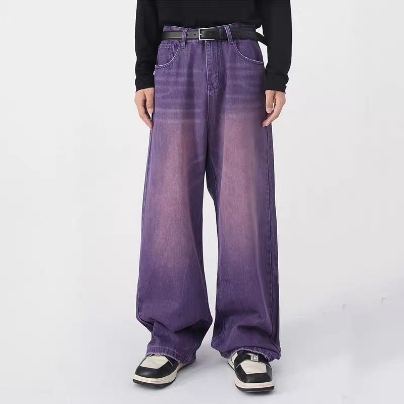 Purple Denim Jeans Stylish Long Pants For Both