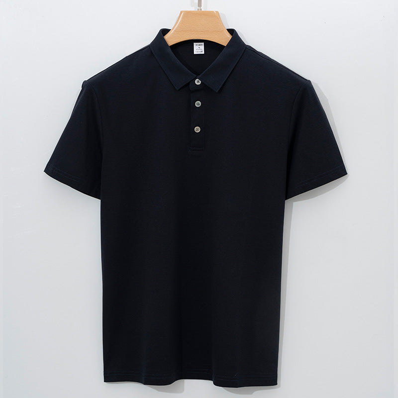 High-end 120-count Double-sided Mercerized Cotton Mens Short-sleeve Polo Shirt