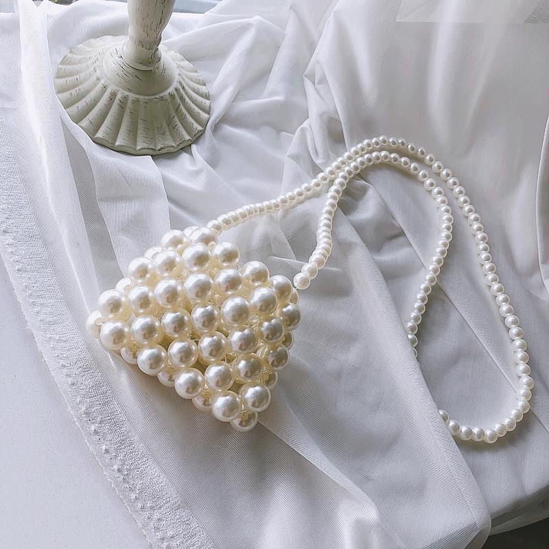 Summer Crossbody Versatile Mini Retro Handwoven Pearl Bag