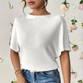 Crew Neck Batwing Sleeves Loose-fitting Short Sleeves
