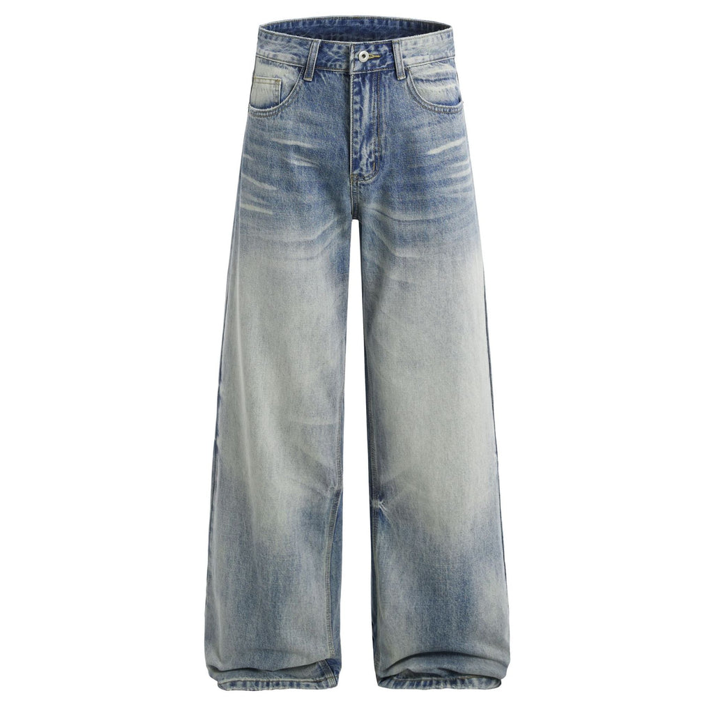 Retro Distressed Wide-leg Unisex American High-street Straight-leg Casual Trousers