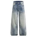 Retro Distressed Wide-leg Unisex American High-street Straight-leg Casual Trousers