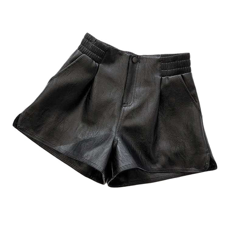 Women's Loose-fit High-waisted Leather Pants