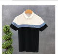 Summer Men's Slim Lapel Contrast Color High End T Shirt