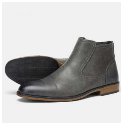 Plus Size Men's Chelsea Boots Inside Zipper Leather Boots