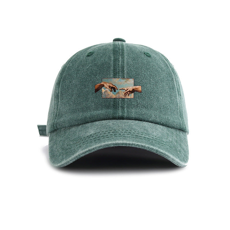 Water-washed Vintage Baseball Cap With A Wide Brim