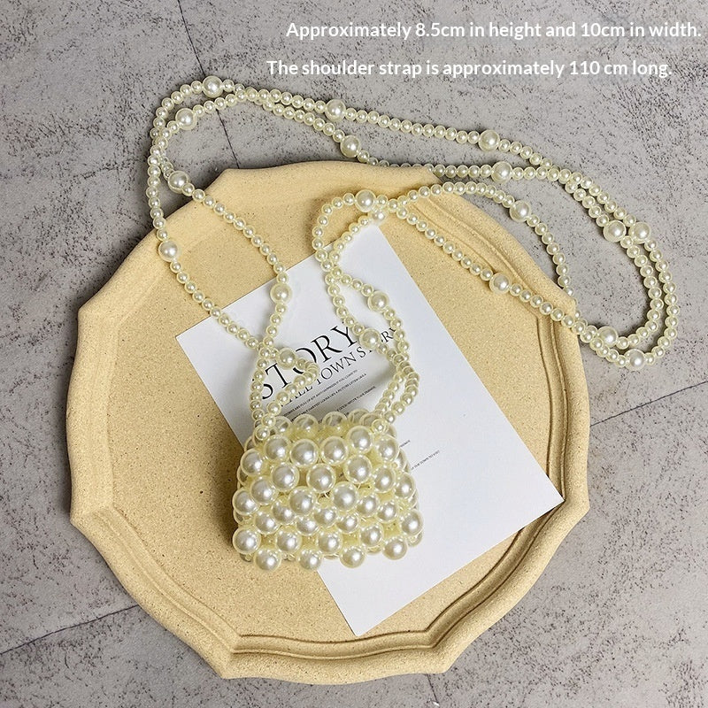 Summer Crossbody Versatile Mini Retro Handwoven Pearl Bag