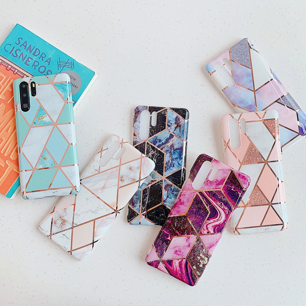 Electroplated marble mobile phone case