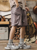 American Retro Dirty Dyed Workwear Shorts Men's Summer