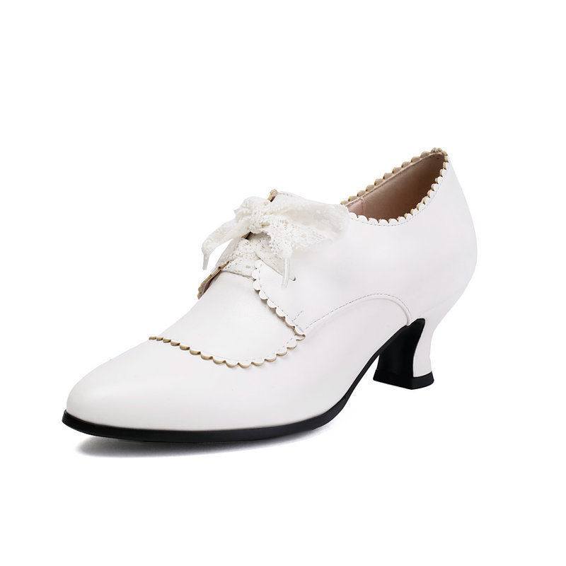 Pointed-toe Chunky-heel Womens Shoes