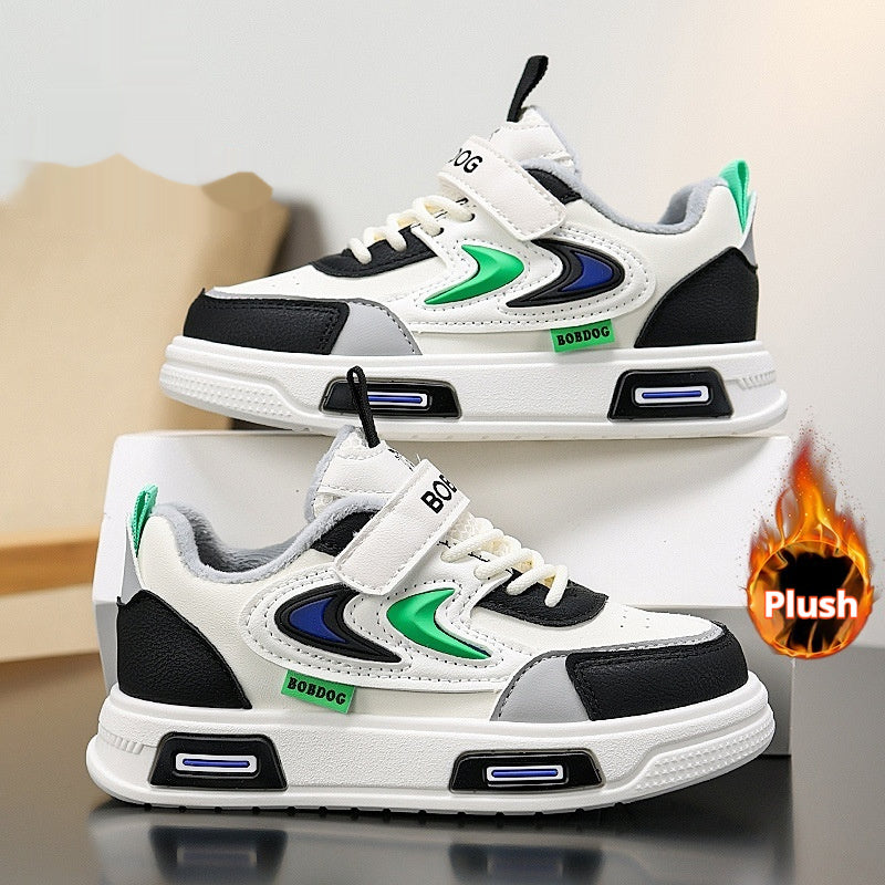 Childrens Leather Non-slip Low-top Sneakers