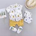 Stand-Up Collar Shirt Kids Short Sleeves