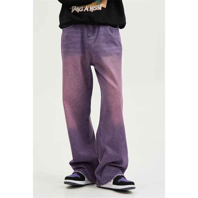 Purple Denim Jeans Stylish Long Pants For Both