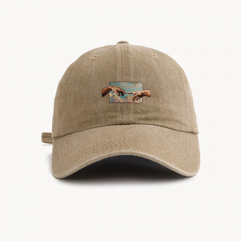 Water-washed Vintage Baseball Cap With A Wide Brim