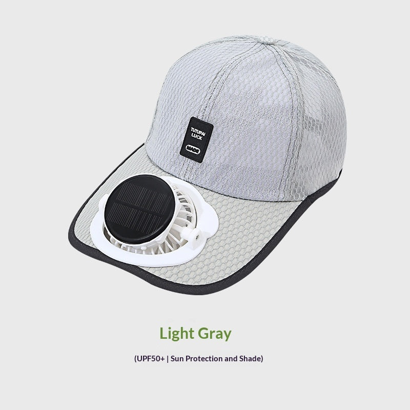 Breathable Mesh Cap With A Solar-powered Fan