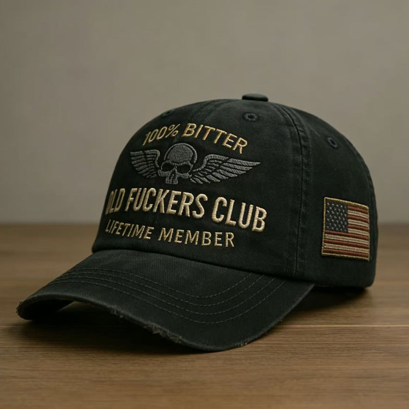 Vintage Pure Cotton Embroidered Baseball Cap From The Old Guys Club