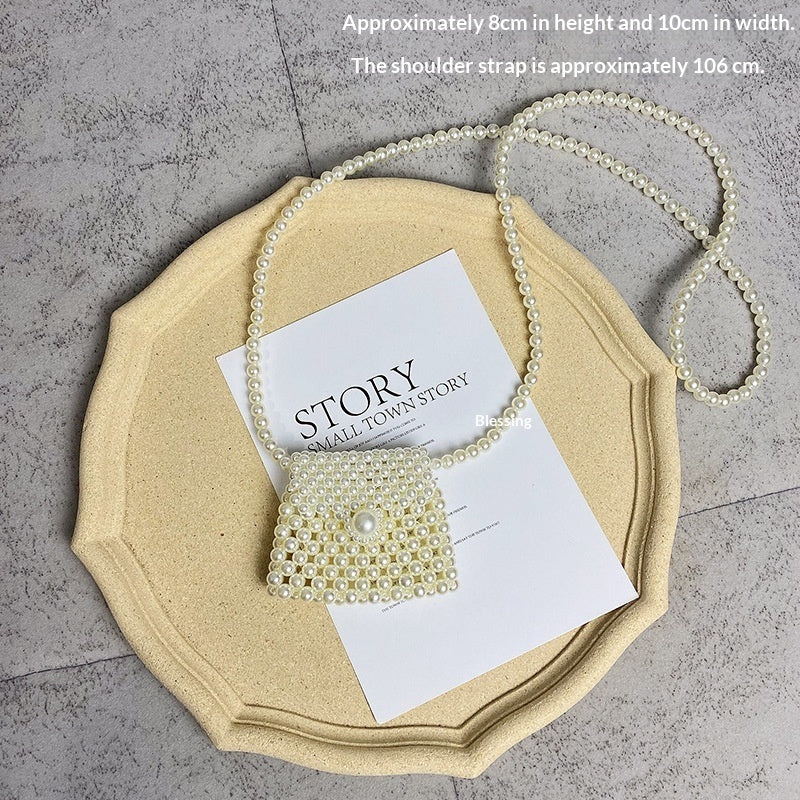 Summer Crossbody Versatile Mini Retro Handwoven Pearl Bag