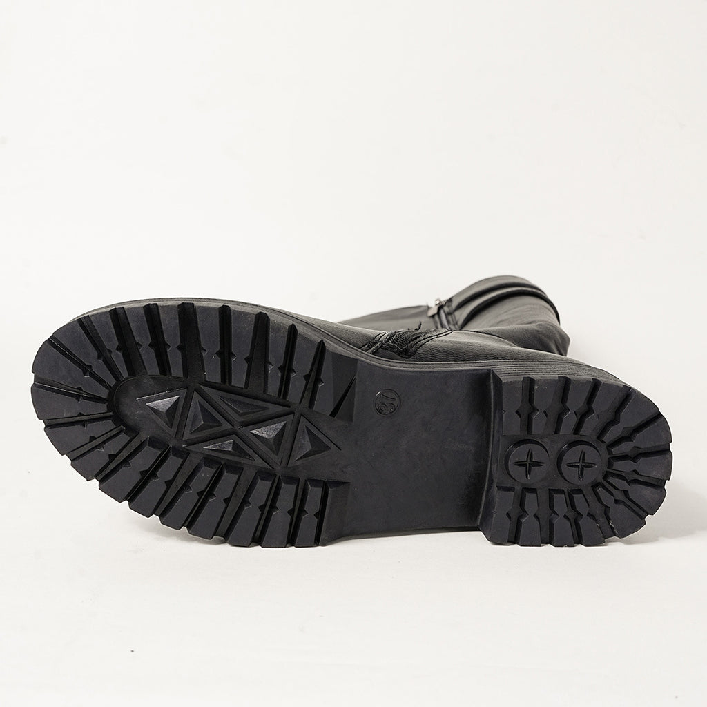 Retro Chunky-Soled High-Cut Equestrian Boots For Women