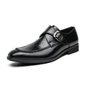 Spring And Autumn Fashion Square Buckle Low-cut Dress Leather Shoes