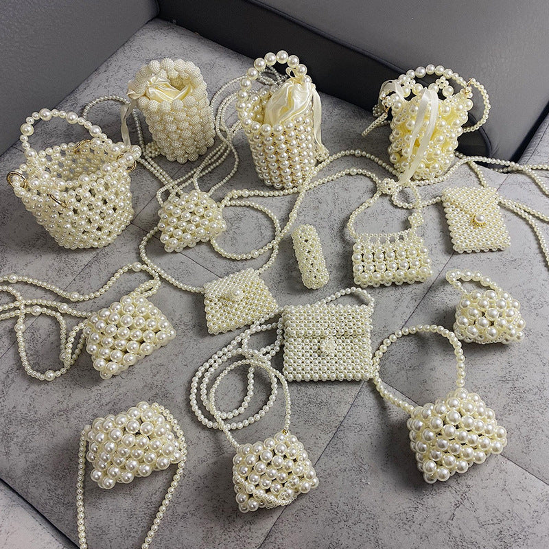 Summer Crossbody Versatile Mini Retro Handwoven Pearl Bag