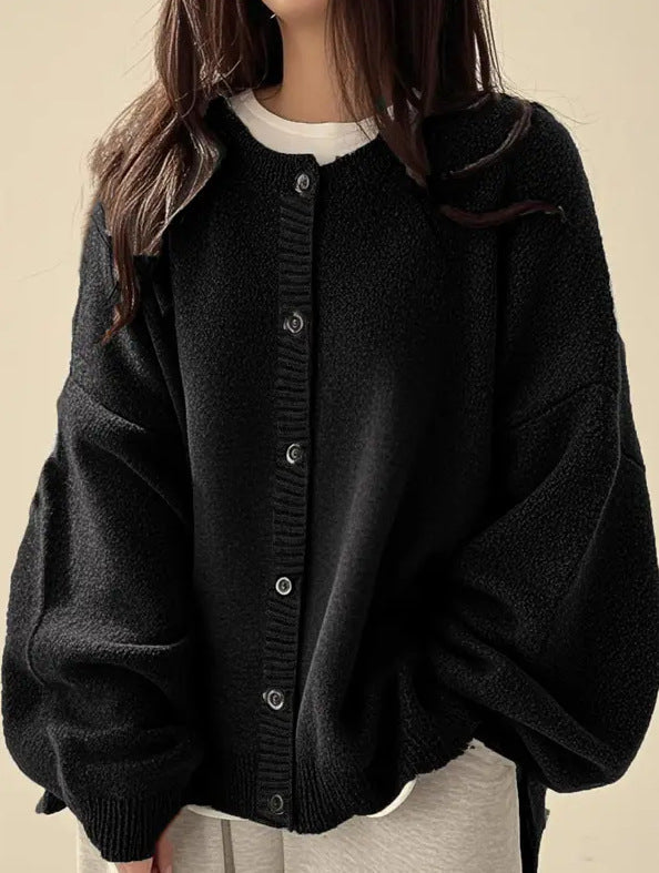 Vintage-button Sweater Cardigan Fashionable And Loose-fitting For Women