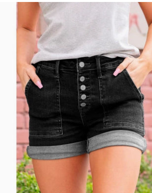 Summer Womens Denim Lift Shorts Simple Style