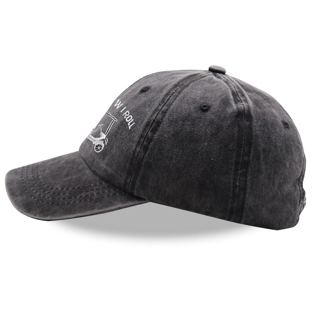 2pcs This Is How I Roll Golf Cart Hat, Funny Golfers Adjustable Cotton Denim Baseball Cap For Men Women