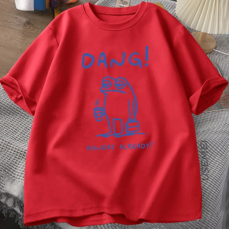 I Love Green Summer Cotton European Size Monday Already Women's T-shirt Interesting