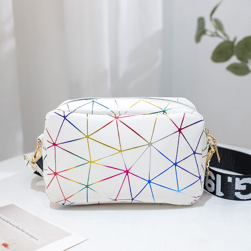 Colorful Radiating Geometric Print New Fashion Letter-Strap Camera Bag