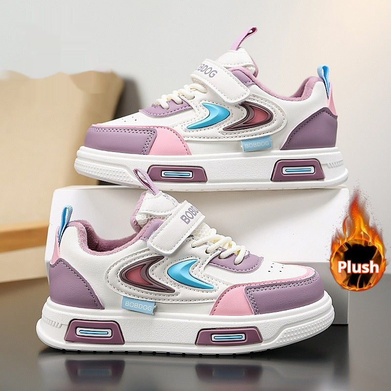 Childrens Leather Non-slip Low-top Sneakers