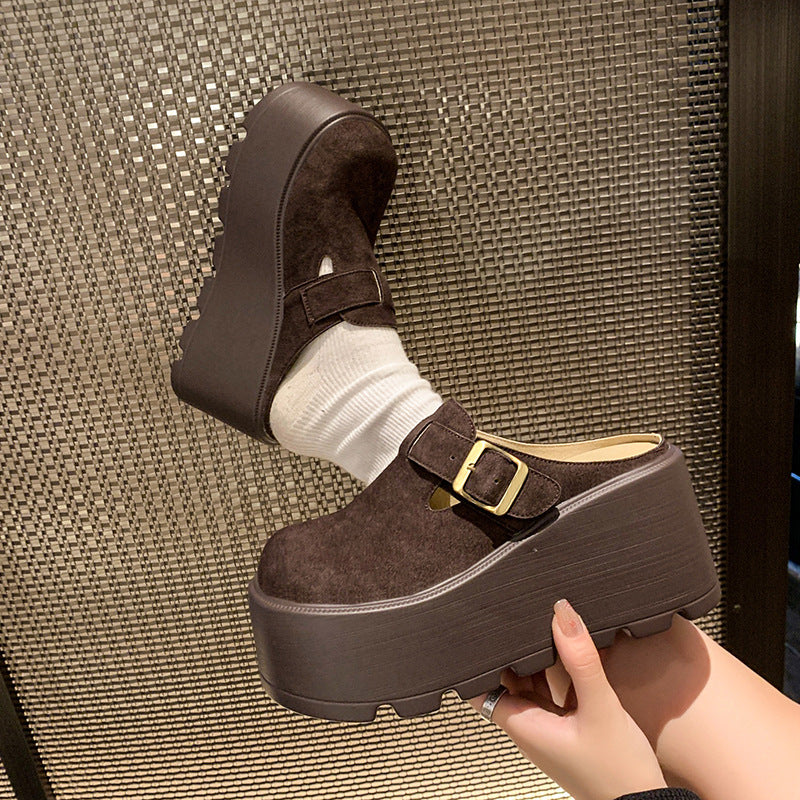 Wedge-toe Closed-toe Women's Outdoor Half Slippers