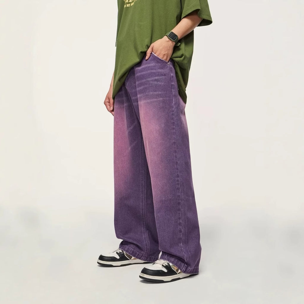 Purple Denim Jeans Stylish Long Pants For Both