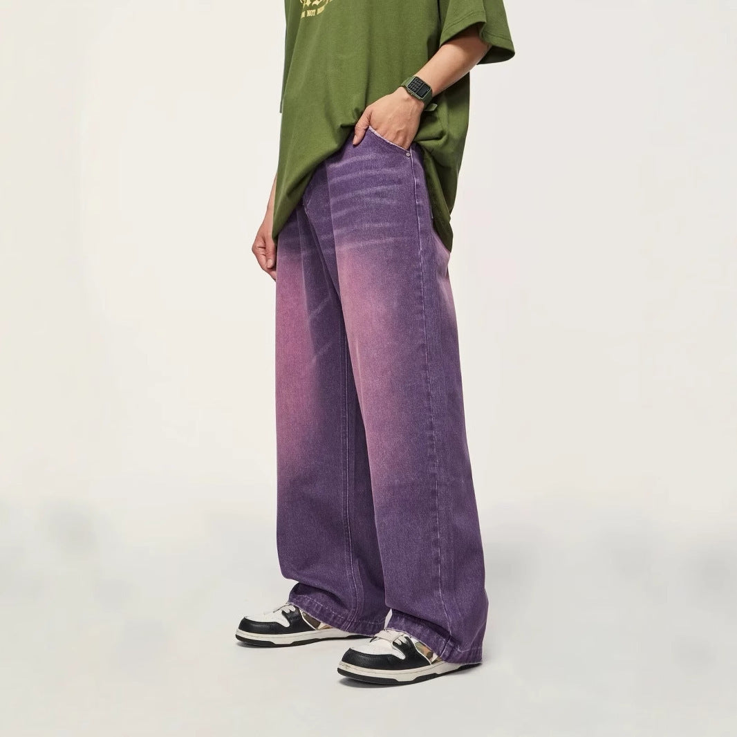 Purple Denim Jeans Stylish Long Pants For Both