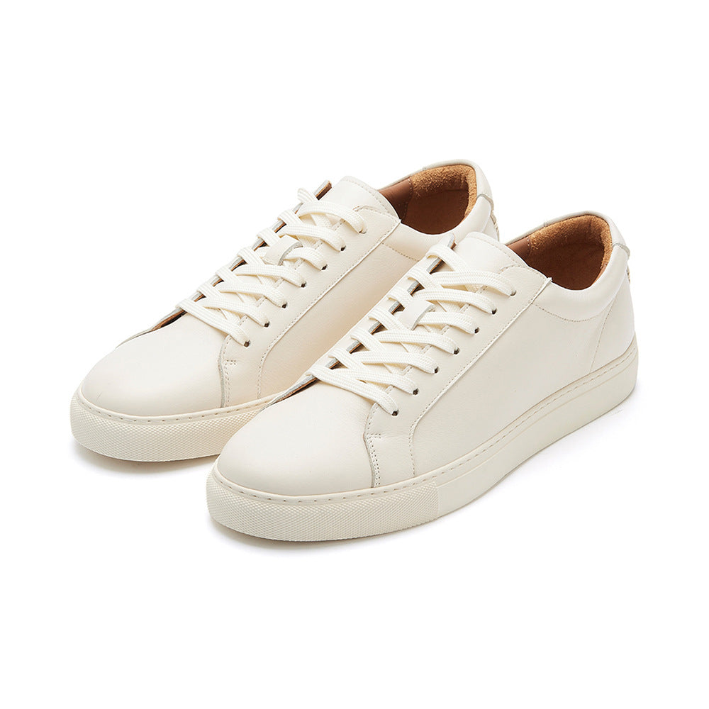 Men's Pure White Casual Sports Skate Shoes
