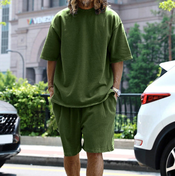 Large Size Casual Men's Suit Loose Short Sleeve