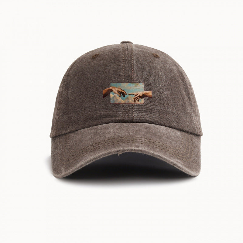 Water-washed Vintage Baseball Cap With A Wide Brim