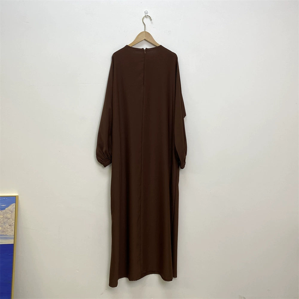 Fashion Nursing Clothes Muslim Long Sleeve Slim Fit Dress