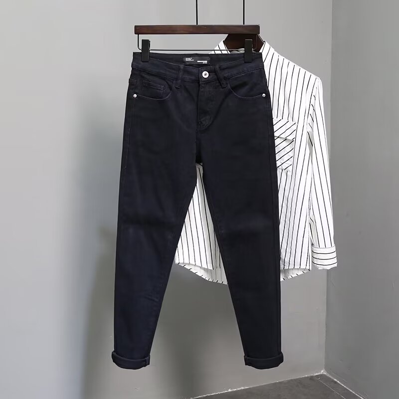 Slim Fit Skinny Solid Color Korean Casual Jeans
