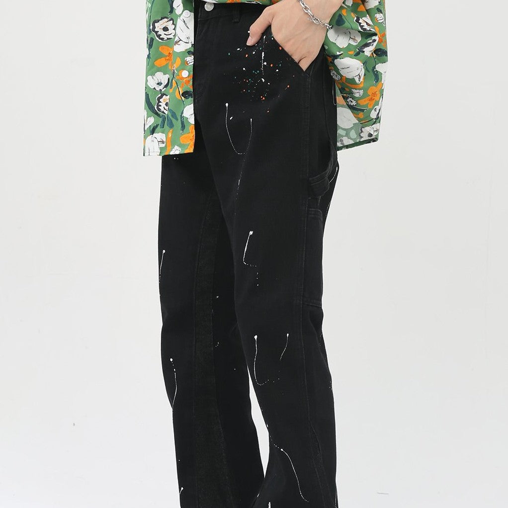 Basic Slightly Flared Split Jeans