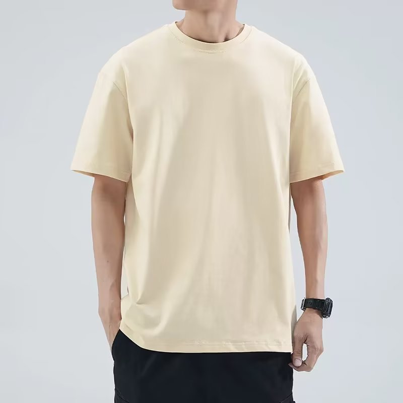 Mens Loose Simple Versatile Solid-color Top