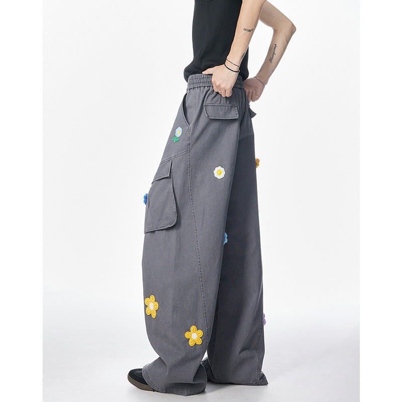 Retro Multi-pocket Straight-cut Work Pants For Men And Women