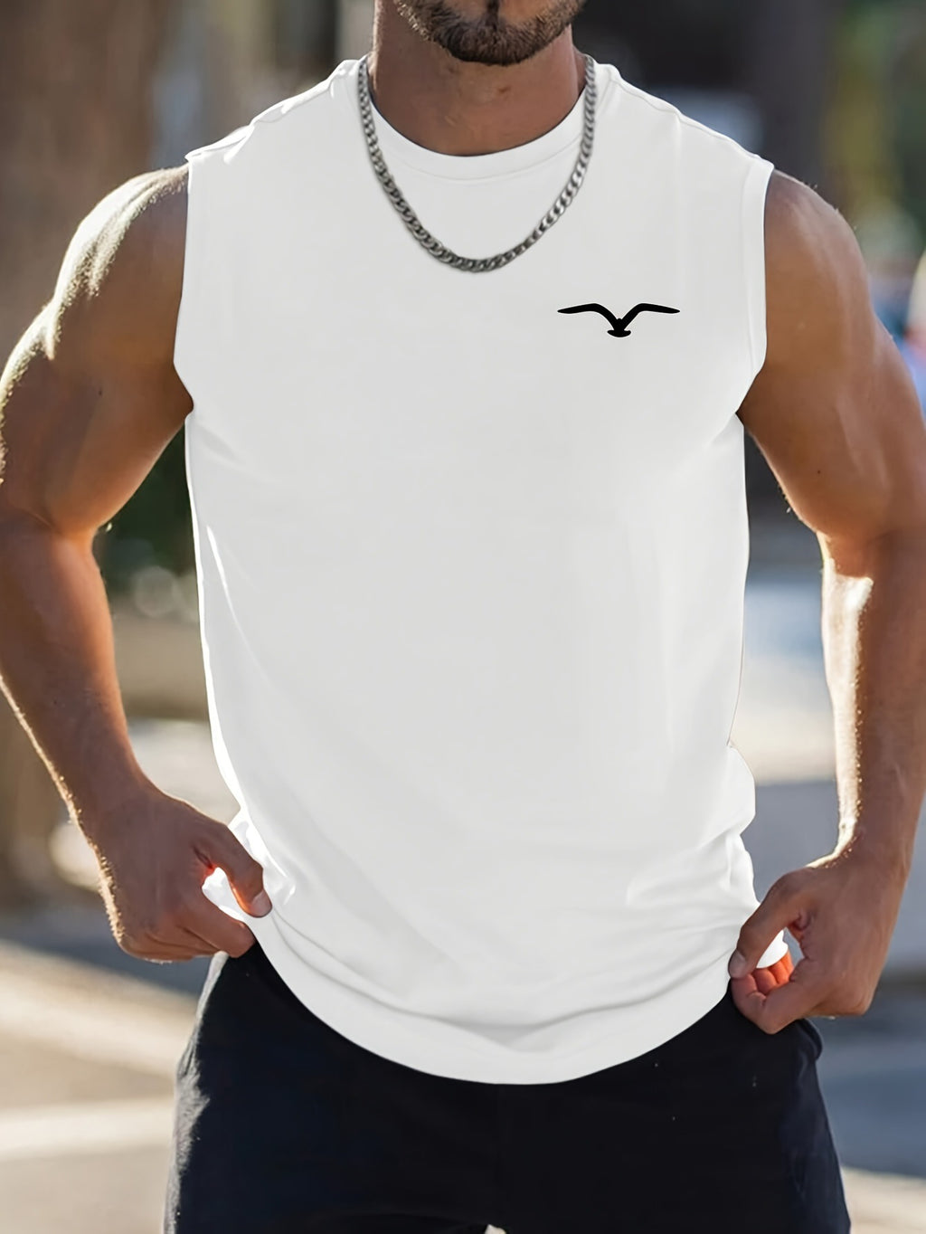 Mens Fashionable Casual Printed Sleeveless Vest