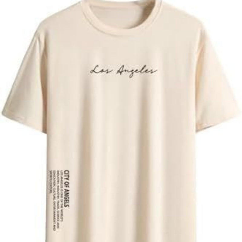 Retro Casual Loose Men's Letter T-shirt