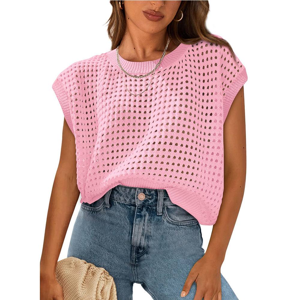 Women's Hollow-Out Knitted Sweater Blouse