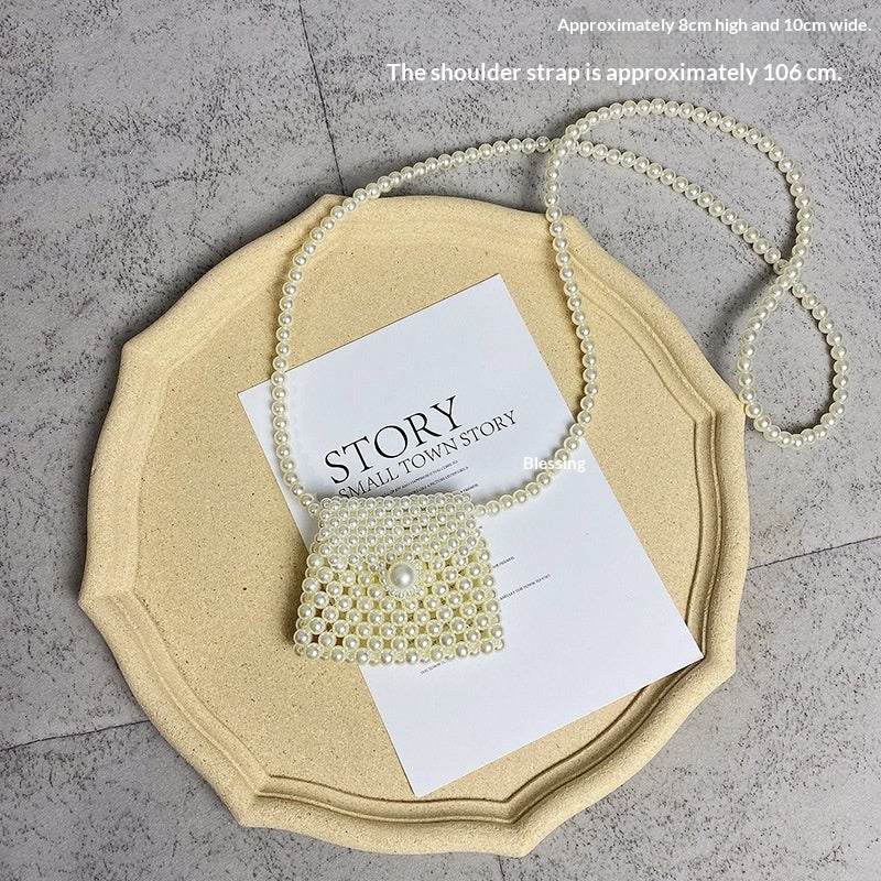 Summer Crossbody Versatile Mini Retro Handwoven Pearl Bag