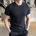 Crew Neck Trendy Wrinkle Resistant Breathable Sportswear For Casual Running And Training With Short Sleeves